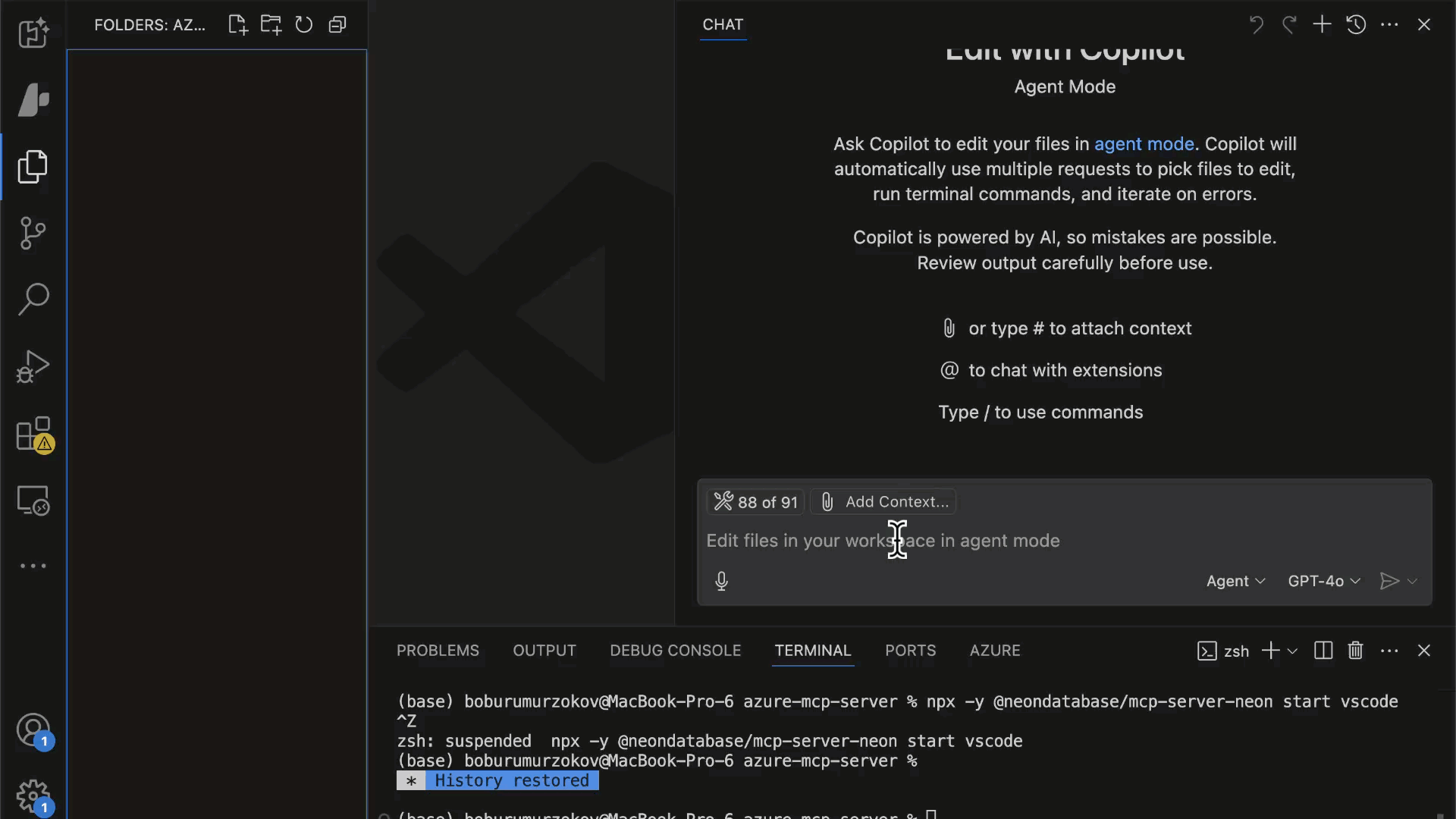 GitHub Copilot with Neon MCP Server in VS Code demo